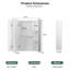 80mm W 80mm H Wall Mounted Required Frameless Medicine Cabinet Mirror 3 Fixed