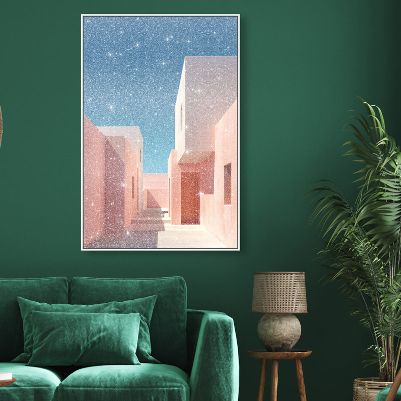 Structured Pink I Print by Oliver Gal, 16"H x 11"W, White Floater Frame
