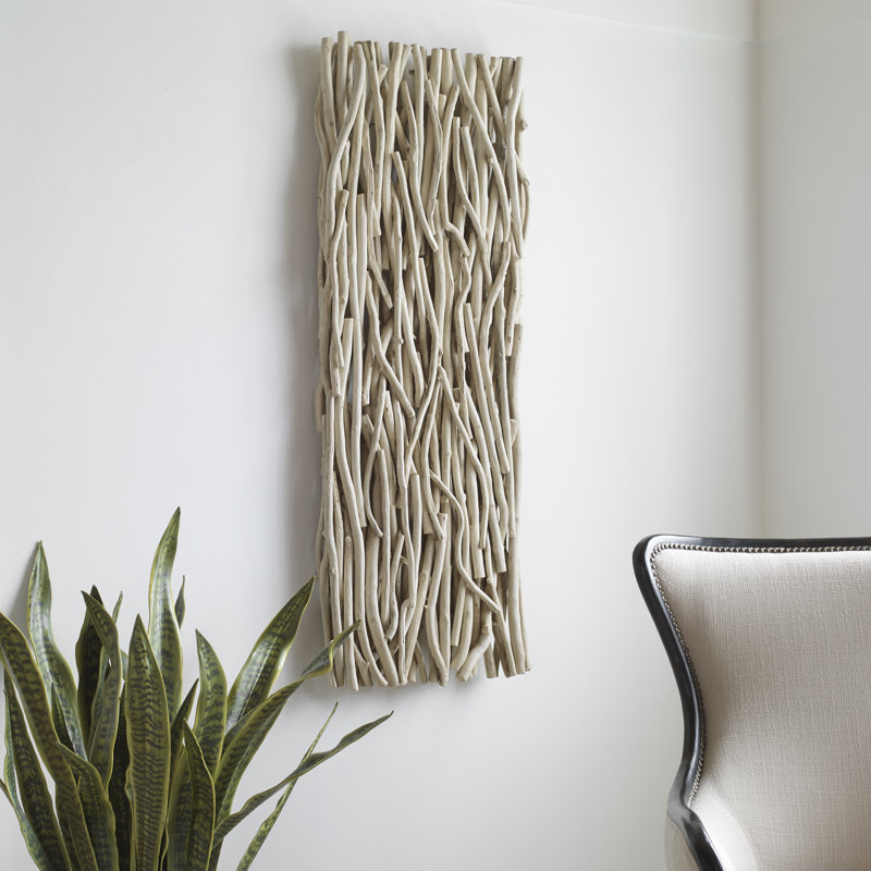 Bleached Teak Branches Wall Decor Panel, 49 x 19 Inches