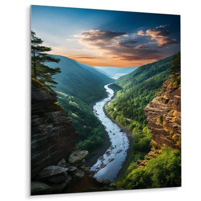 West Virginia Mountain River Landscape - Paysages, décoration murale en métal