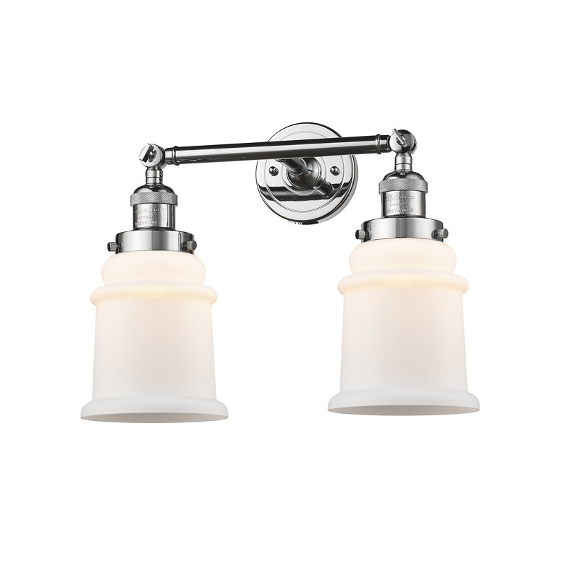 Galaviz 2 - Light Dimmable Vanity Light, Polished Chrome, Matte White Cased, 6 Watt Vinage LED Bulb