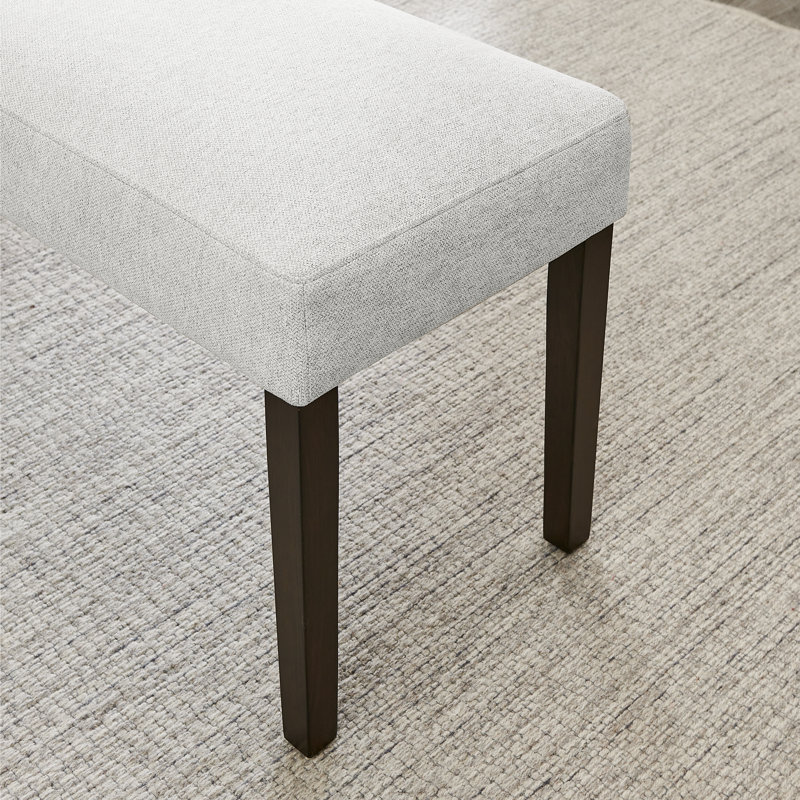 Rebeca Contemporary Upholstered Dining Bench, Gray