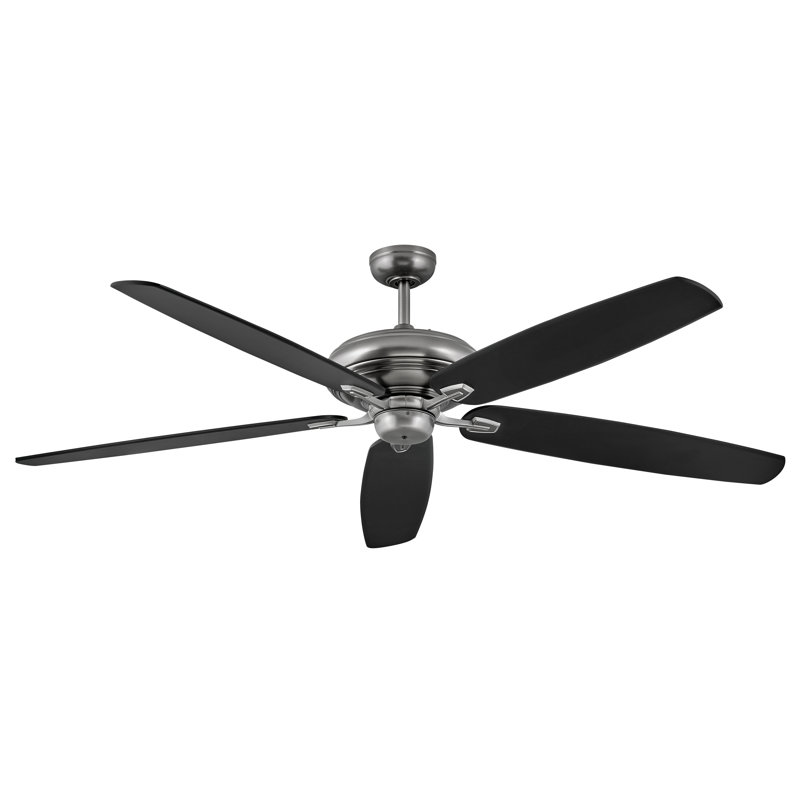 Ventilateur de plafond standard à 5 pales de 72 po avec contrôle mural, Étain