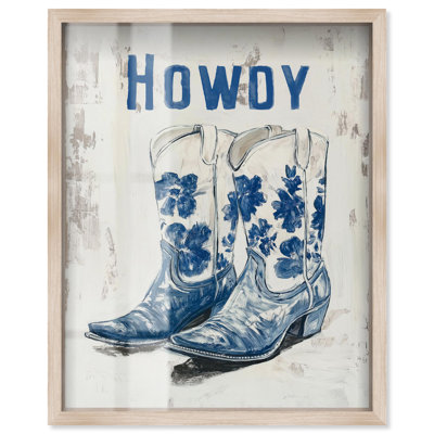 «Howdy Bottes», reproduction d'art par Shadowbox par Art Remedy