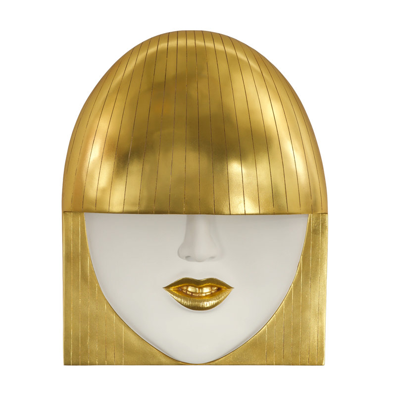 Fashion Faces Wall Décor, White/Gold Leaf