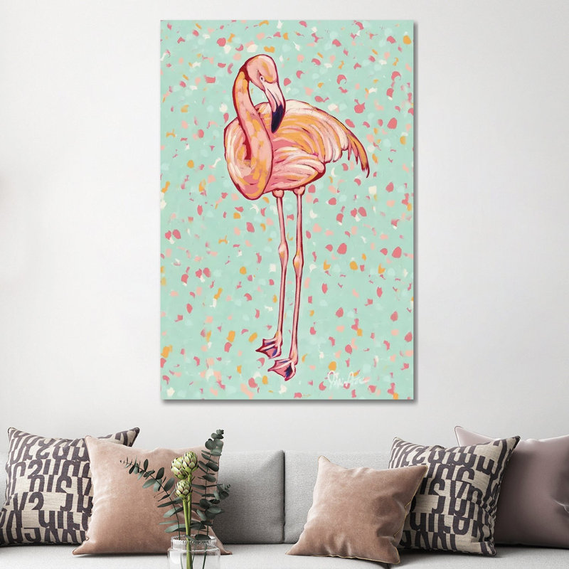 Flamingo Portrait I by Jodi Augustine - Wrapped Canvas Painting, 152.5 cm H x 101.5 cm W