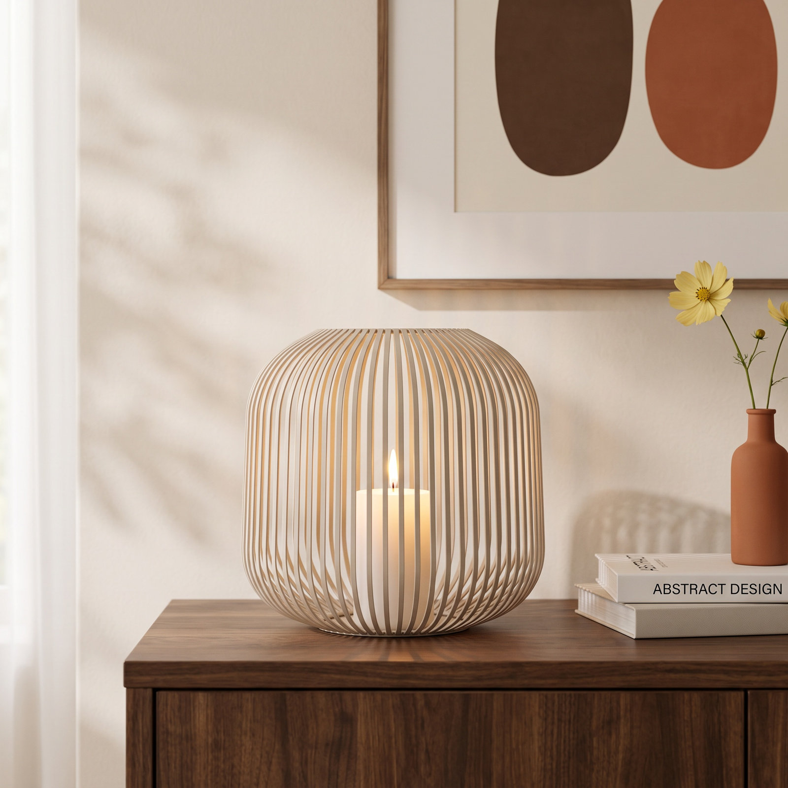 Lito Metal Lantern Candle Holder, 10.6" H x 10.8" W x 10.8" D, Nomad