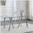 71-Inch Tempered Glass Dining Table with Sturdy Metal Legs