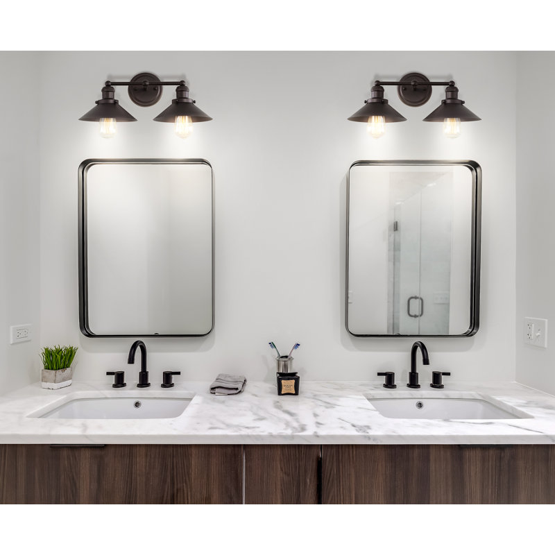 Éclairage pour meuble-lavabo en métal Bagatelle, Bronze frotté à l'huile, 2