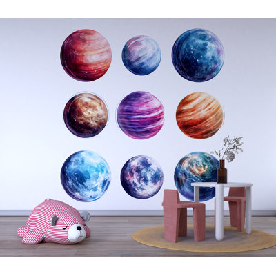 Ensemble d'adhésif décoratif galaxie Galaxy - grand bureau mural, salle de classe et chambre d'enfant, art mural 016Mv