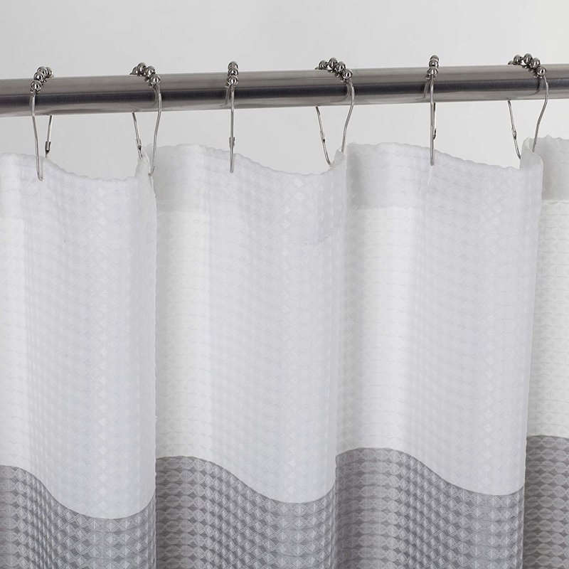 Mauldin Ombre Striped Single Shower Curtain, Gray