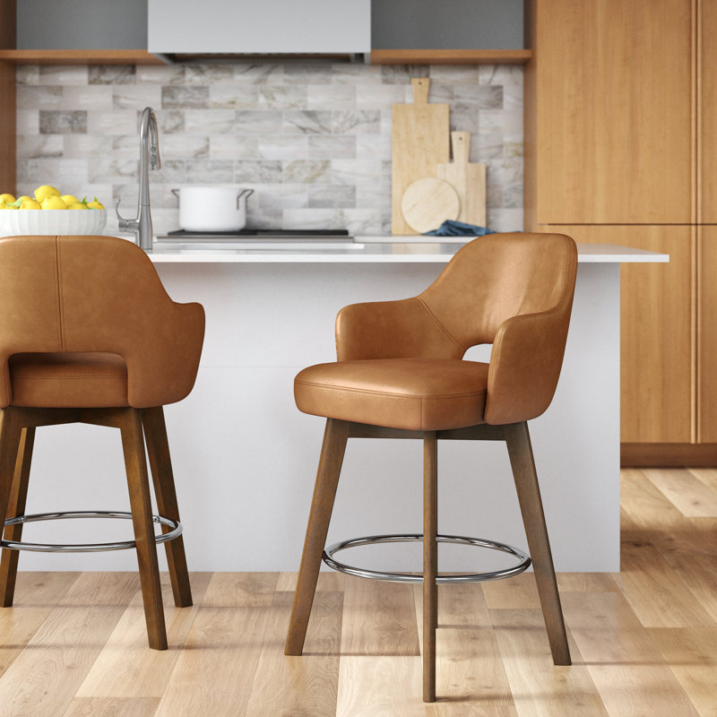 Tabouret de comptoir pivotant 26,5 po Blerina, Tanné