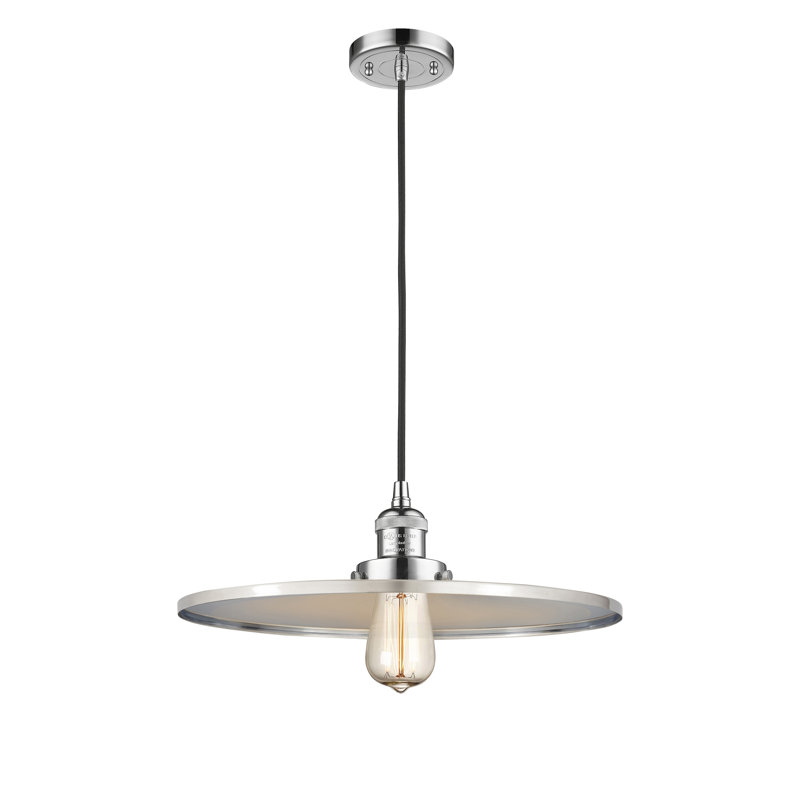 1 - Light Single Pendant, 5.88" H x 16" W x 16" D, Polished Chrome, Polished Chrome