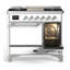 Majestic III Series 40 Inch Dual Fuel Range with 6 Sealed Burners, Griddle, in White (Natural Gas, Copper Trim)-1341391968-1341391963-1341391954