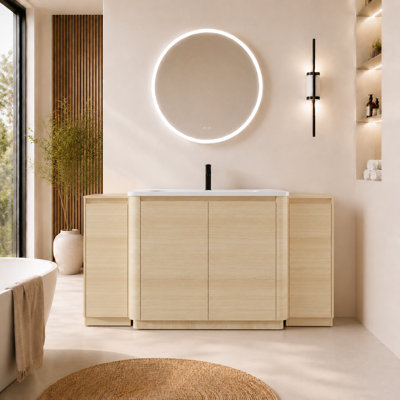 Meuble-lavabo moderne autoportant Willow avec lavabo simple en céramique