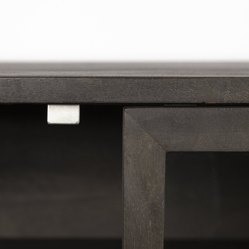 Arelius 70'' W Solid Wood Sideboard, Black/Dark Brown