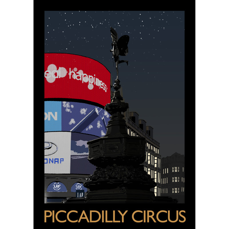 Picacadilly Circus 5 1 Piece Wall Art, 40 cm H x 30 cm W x 1 cm D, No Frame