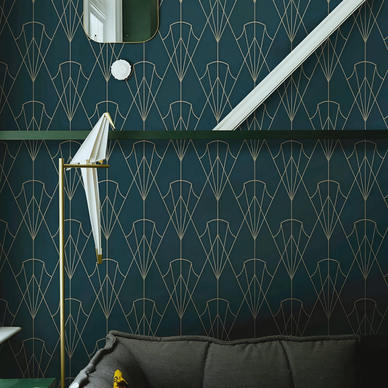 Alanieta Cobalt Art Déco Wallpaper