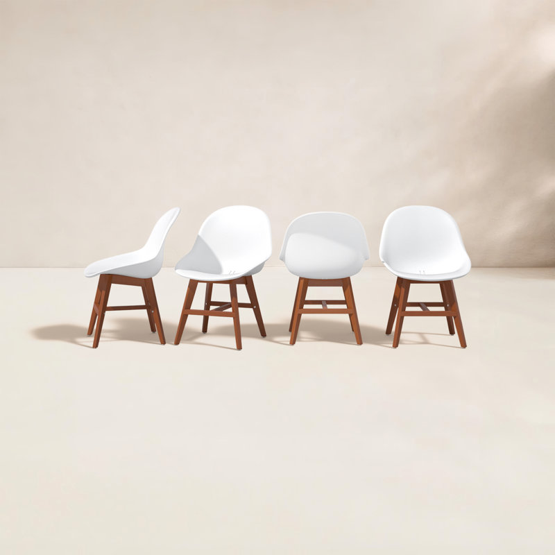 Ensemble de 4 chaises de patio Rafael, Eucalyptus foncé