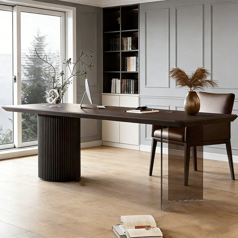 Bureau haut de gamme en acrylique, H 29,53 po x l 86,61 po x P 27,56 po