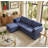 L-Shaped Sectional Sofa Couch With Storage Seat & Ottoman, Adjustable Armrest & Backrest-631614802