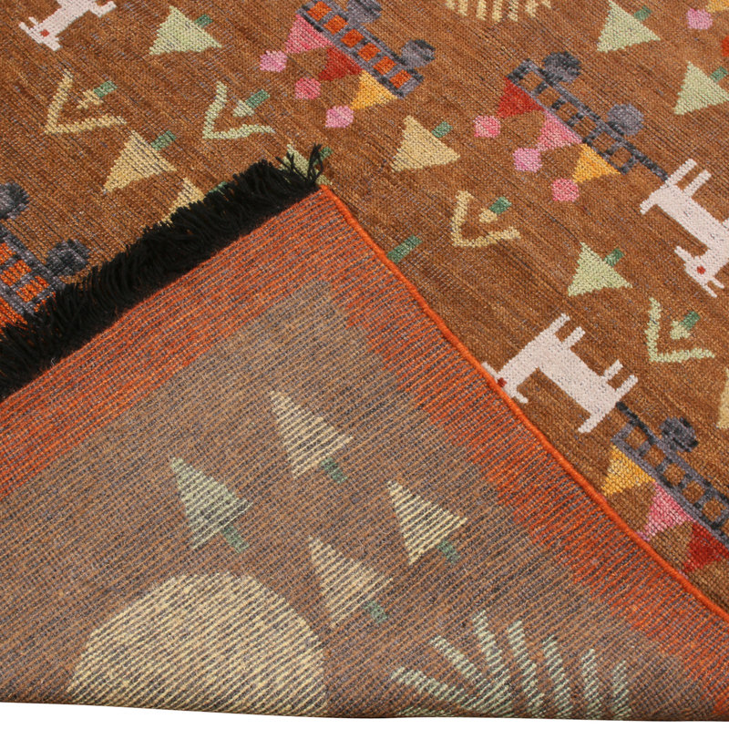 Burano Handmade Kilim Wool Animal Print Area Rug, Rectangle 10' x 14'