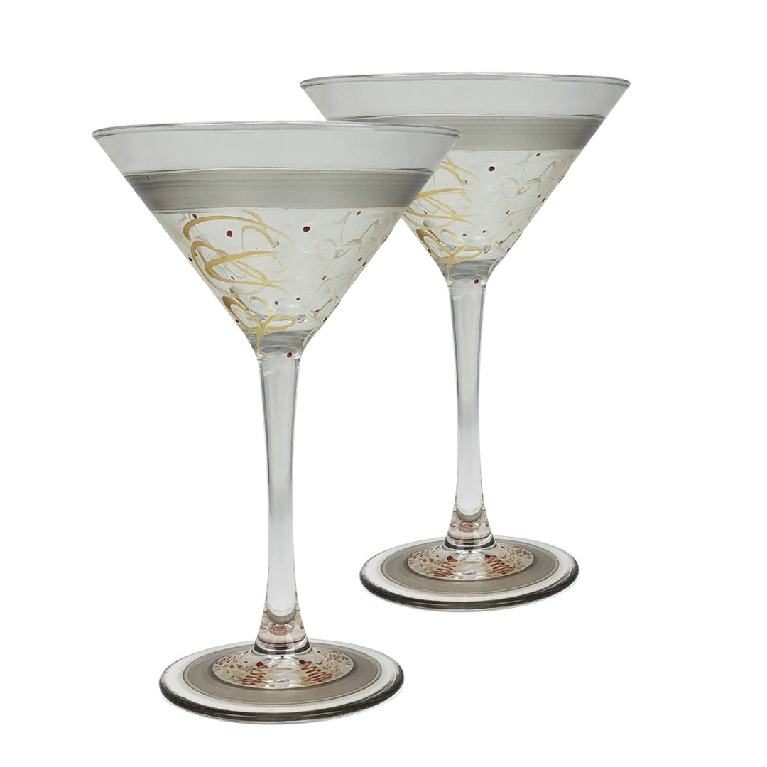 Celebration 9 oz. Martini Glass (Set of 2) Golden Hill Studio