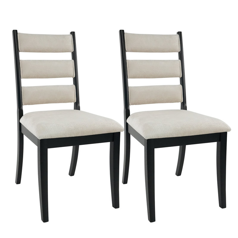 19.5'' H Solid Wood Side Chairs Upholstered Dining Chairs, Beige