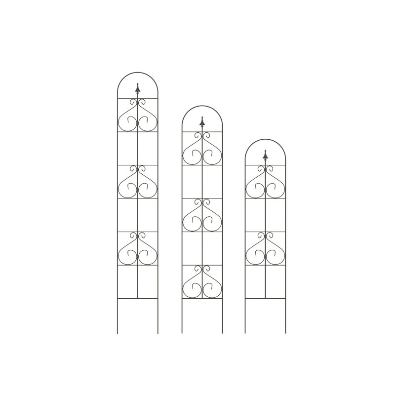 Aquilina 30cm W Metal Arched Trellis, 140cm H x 30cm W x 1cm D