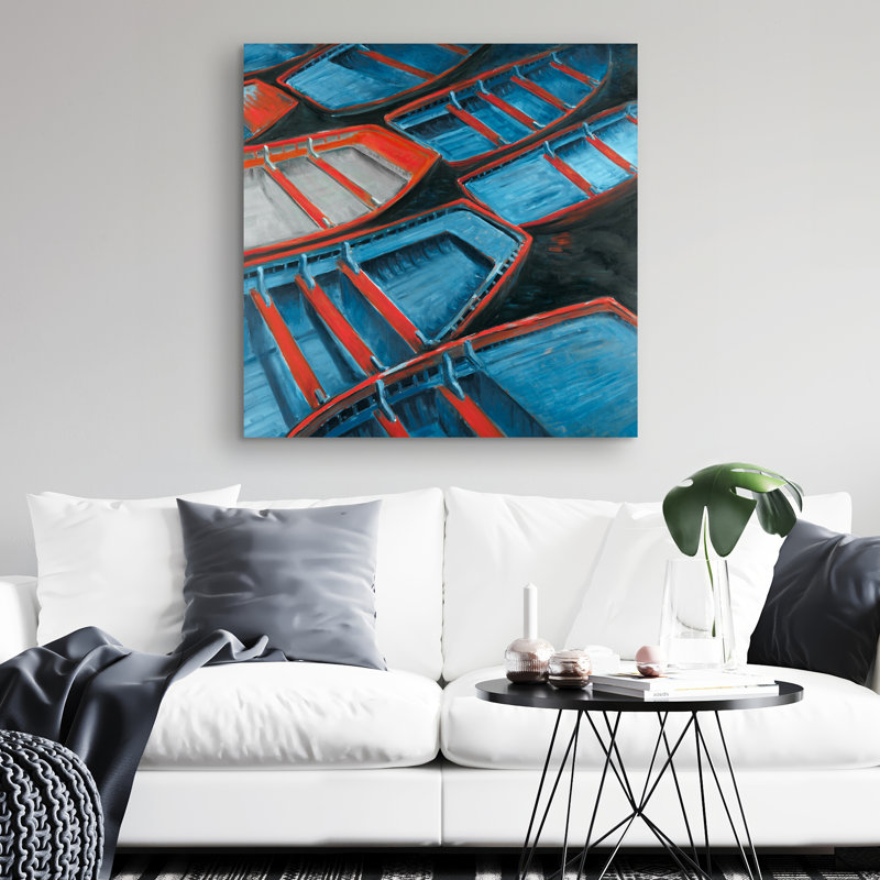 Small canoes - 32"x32" art on canvas