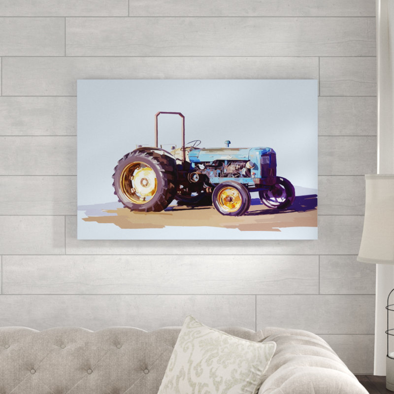 «Vintage Tractor I» par Emily Kalina, reproduction d'art sur toile tendue, H 24 po x l 36 po