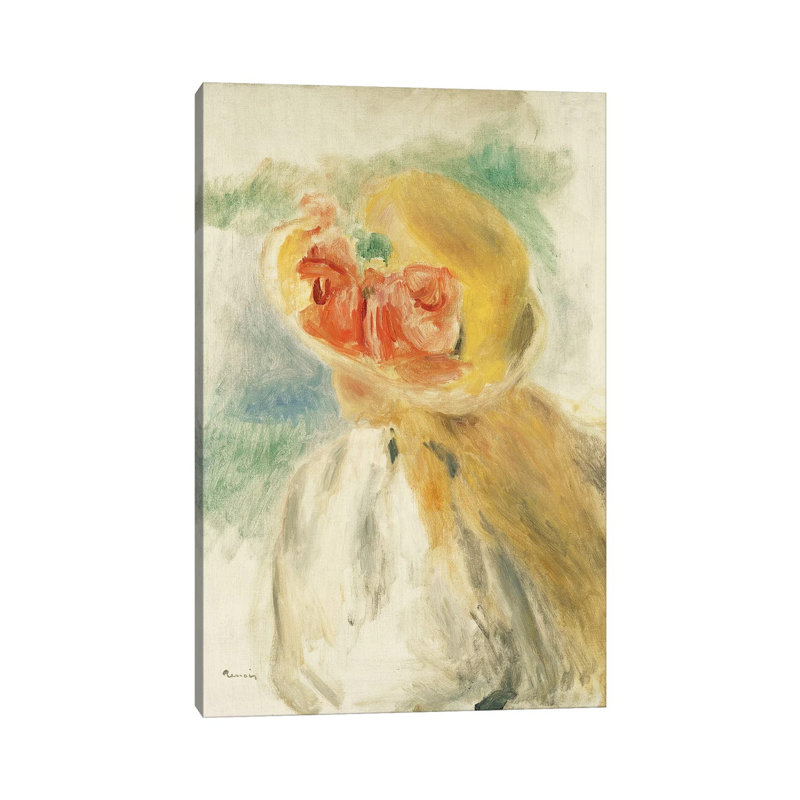 Young Girl With Flowers In Her Hat by Pierre-Auguste Renoir - Wrapped Canvas Gallery-Wrapped Canvas Giclée