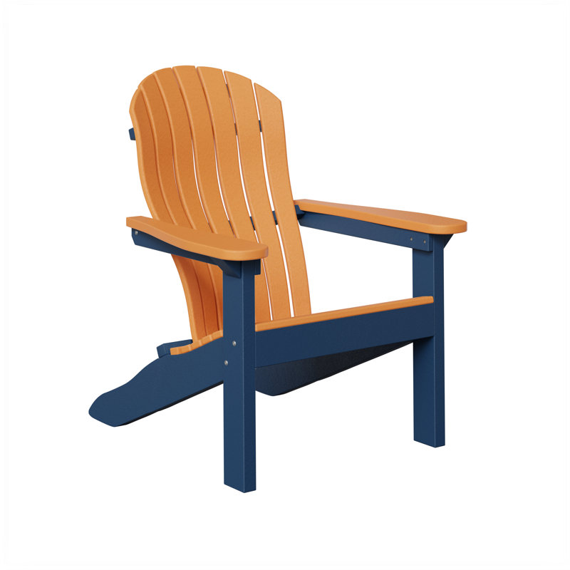 Berlin Gardens Contour Adirondack Chair, Mango Orange with Navy Blue