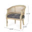 Chaise d'appoint moderne gris anthracite avec sangles de canne et conception ergonomique-271687257