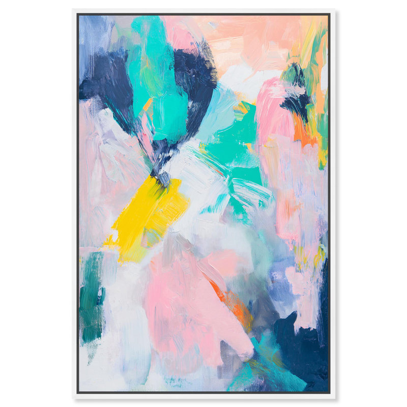 «Featherlight Colors I» par Art Remedy, Cadre blanc, H 31 po x l 21 po x P 1,2 po