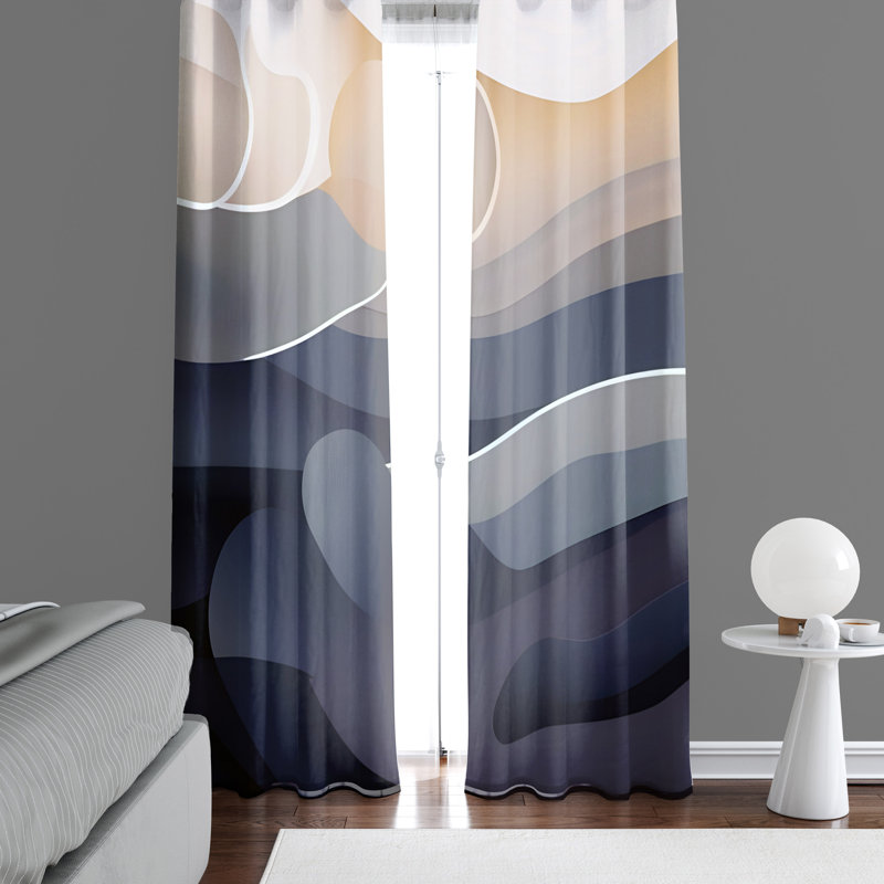 Paire de rideaux semi-transparents en polyester Demeray, L 20 po x L 82 po