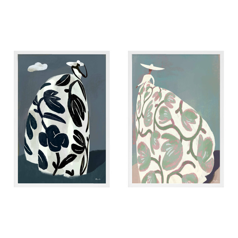 Storm & Beach Dresses Print by Marco Marella For Studio M, White Paper Framed, 50" H x 35" W