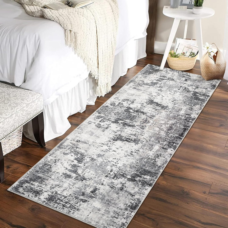 Rug Modern Abstract Washable Rug Stain Resistant Carpet Non-Slip Backing Low Pile Floor Cover Kitchen Hallway EntrywayBrown/Green