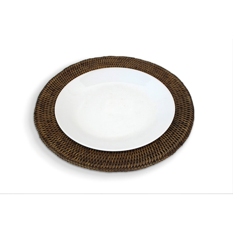 Plat de service rond, Brun antique