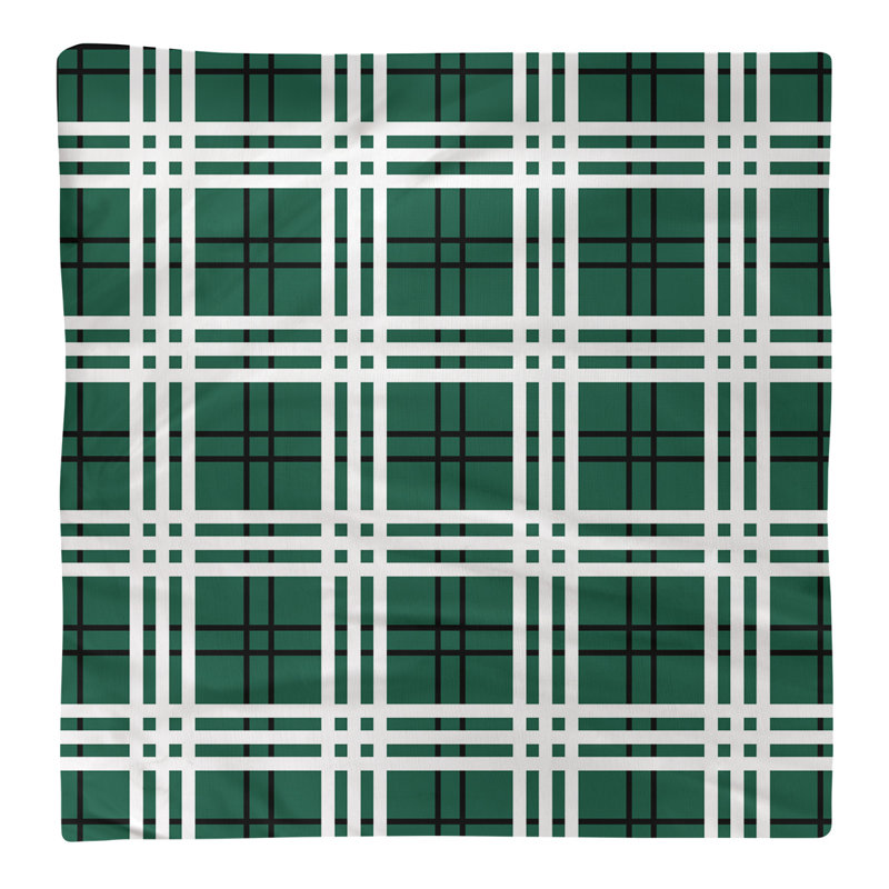 Plaid Square Napkin, 10" x 10", Gotham Green/Stealth Black/White, Cotton