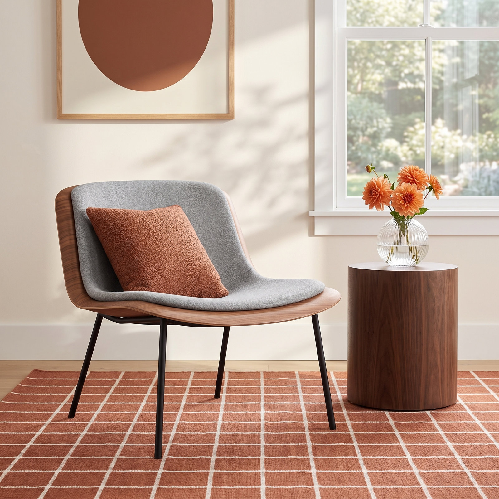 Nonesuch Upholstered Accent Chair, Walnut