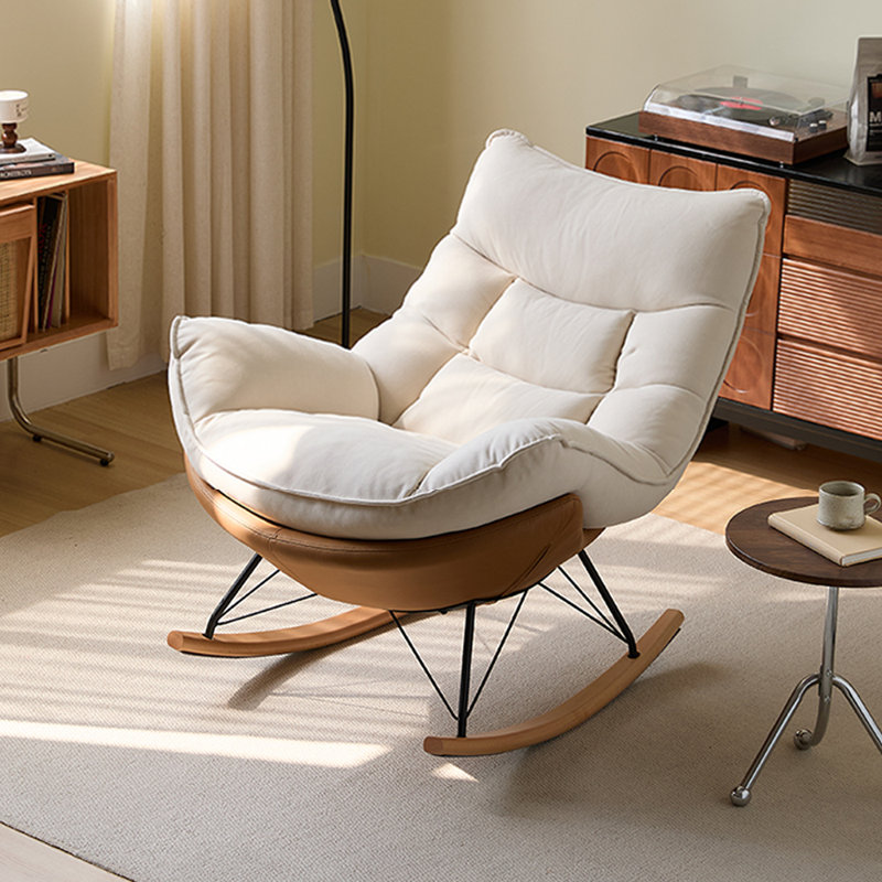 Chaise berçante ergonomique moderne Modern, Blanc cassé / blanc