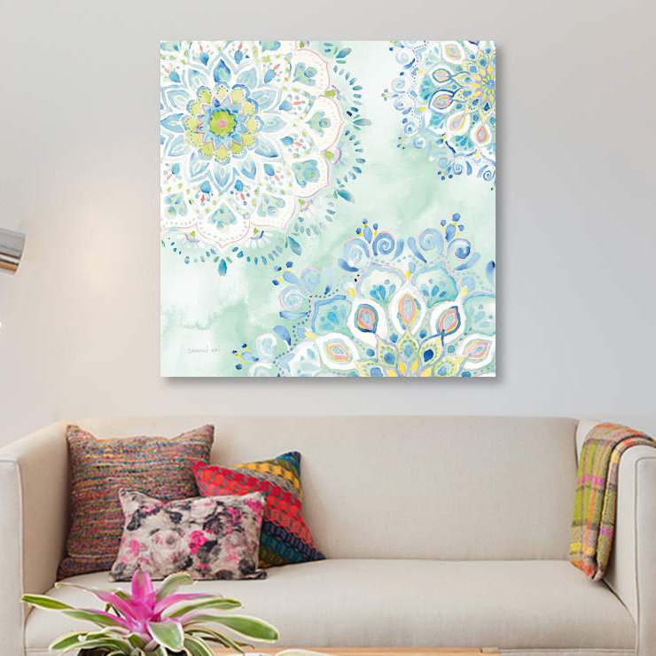 « jaipur iii », impression sur toile, H 18 po x l 18 po x P 1,5 po, Toile tendue, Pas de tapis