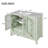 36" Green Bathroom Vanity With Ceramic Sink