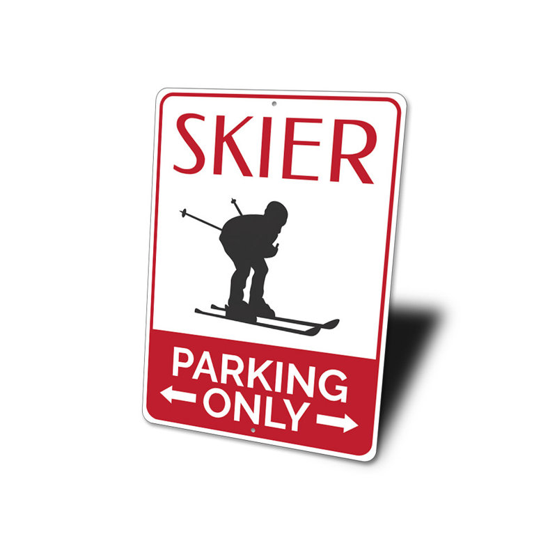 Panneau de skieur en aluminium, H 14 po x l 10 po x P 0,04 po