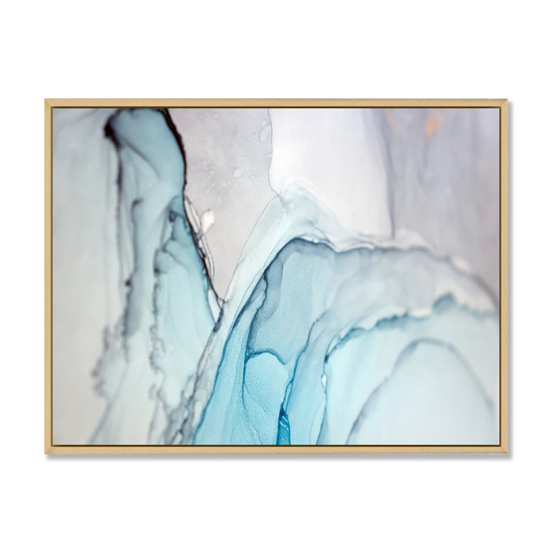 Marbre vert et gris, reproduction d'art sur toile flottante, H 30 po x l 40 po x P 1,5 po, Cadre naturel flottant