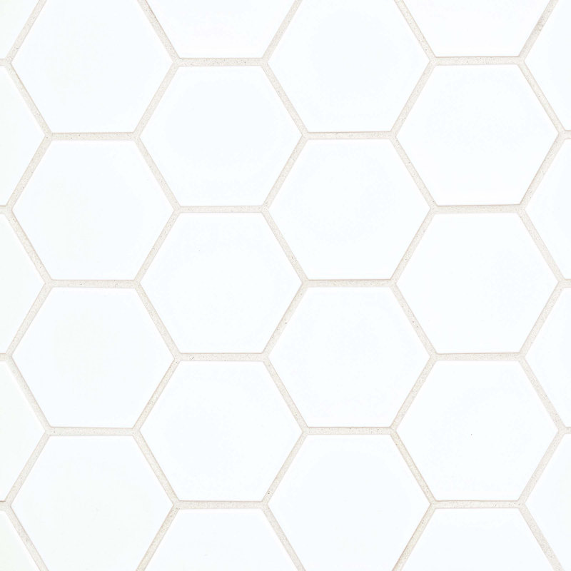 Hedron 4" x 5" Ceramic Wall Tile, White
