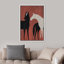 IDÉE4WALL, impression sur toile encadrée, décoration de chambre BCBG, étalon à cheval noir, silhouette, arbre, nature, dessins sauvages, animaux bohèmes, coloré pour le salon, la chambre à coucher, le bureau, impression sur toile