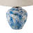 Handmade Starry Sky Ceramic Table Lamp – Blue & White Linen Shade For Living Room , Bedroom & Bedside