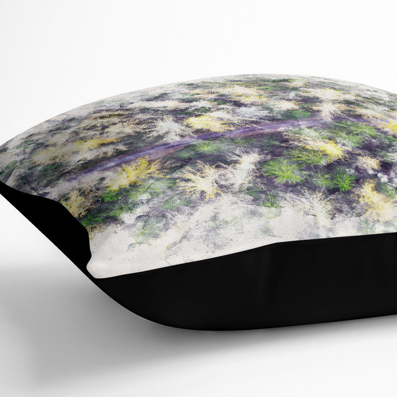 Forest in Austria Cushion with Filling, Black, 40cm H x 40cm W x 15cm D